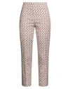 Akris Woman Pants Off White Size 14 Cotton, Elastane In Animal Print