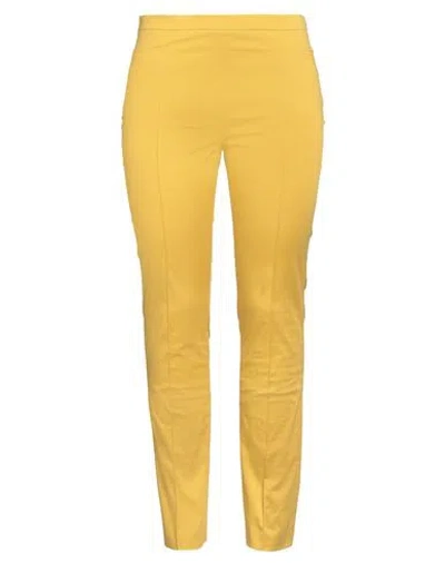 Akris Woman Pants Yellow Size 10 Cotton, Elastane