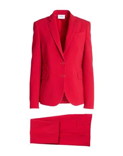Akris Woman Suit Red Size 8 Virgin Wool, Elastane