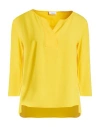 Akris Woman Top Yellow Size 4 Acetate, Mulberry Silk In Yellow