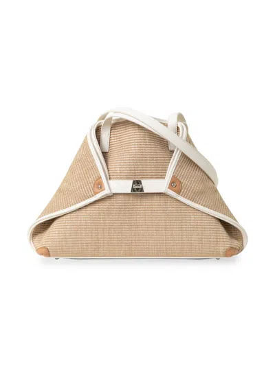 Akris Women's Ai Convertible Raffia & Leather Shopper Tote Bag