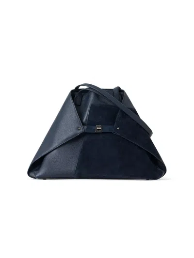Akris Women's Ai Medium Leather Tote Bag In Blue