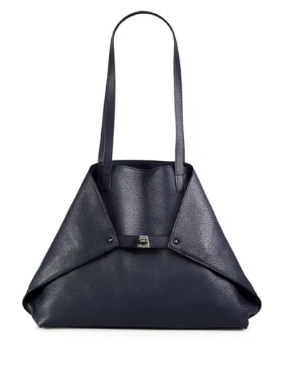 Akris Women's Ai Medium Leather Tote In Denim