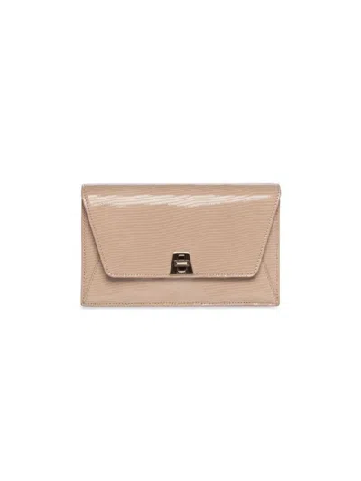 Akris Women's Anouk Envelope Patent Leather Crossbody Bag In Brown