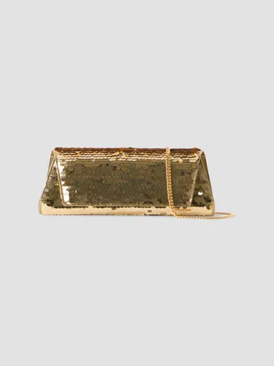 Akris Women's Anouk Small Sequin-embellished Satin Convertible Clutch In Gold Met