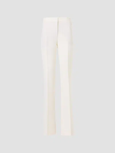 Akris Women's Carl Linen-virgin Wool Straight-leg Pants In White
