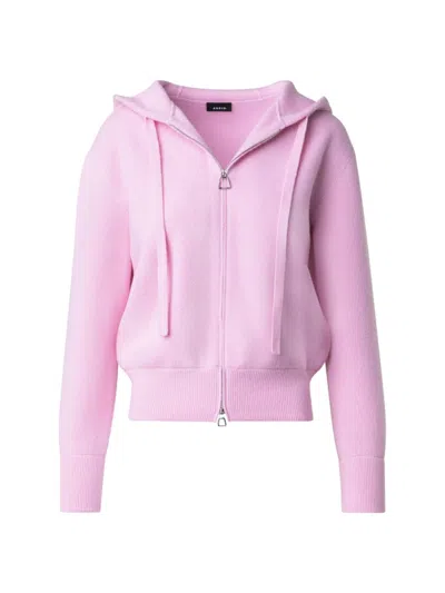 Akris Women's Cashmere Cropped Hoodie In Lotus