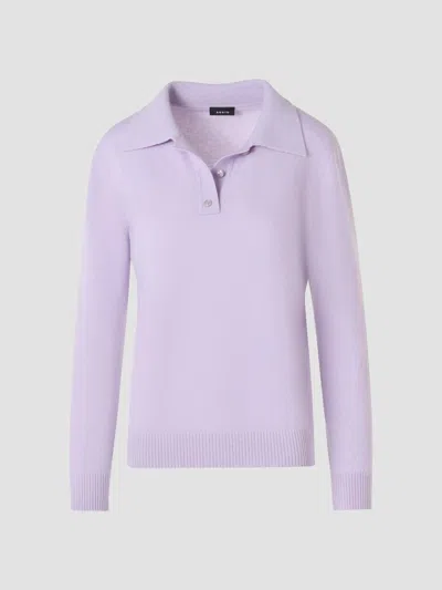 Akris Women's Cashmere Knit Polo Sweater In Purple