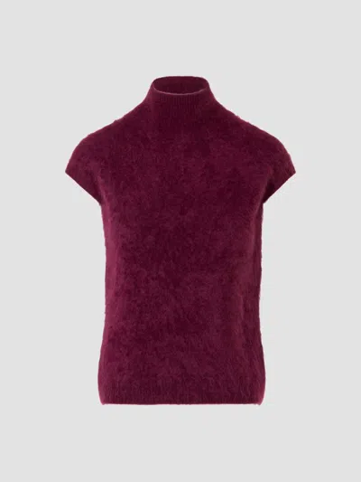 Akris Women's Cashmere Mock-turtleneck Sweater In Merlot Red