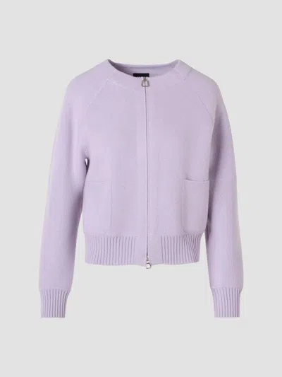 Akris Women's Cashmere Piqué Zip Cardigan In Malva