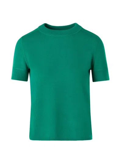 Akris Women's Cashmere Short-sleeve Knit Sweater In Green