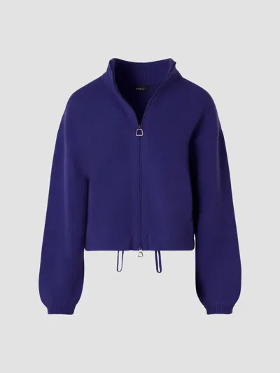 Akris Women's Cashmere Stand-collar Zip-front Cardigan In Purple