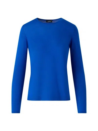 Akris Women's Cashmere-silk Knit Sweater In Blue