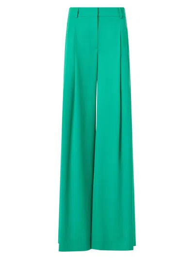 Akris Women's Cassie Wool Gabardine Wide-leg Pants In Green