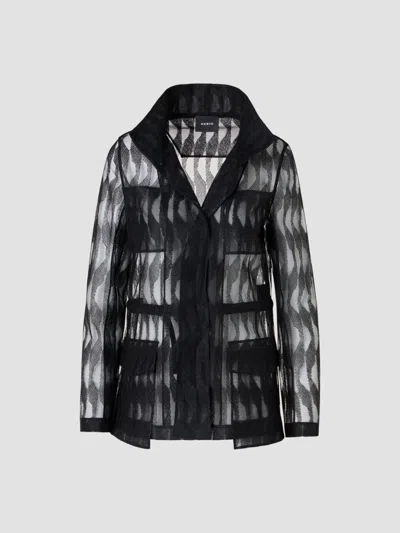 Akris Women's Chianti Embroidered Tulle Jacket In Black