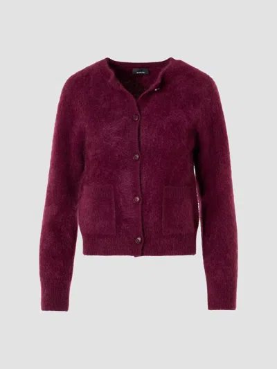 Akris Women's Cloud Brushed Cashmere Cardigan In Burgundy