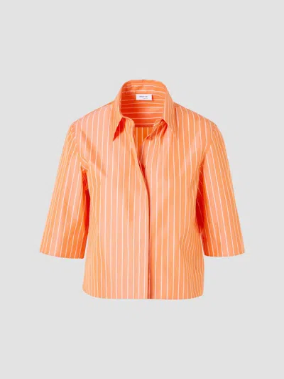 Akris Women's Cotton Striped Blouse In Orange