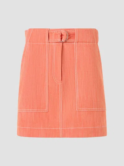 Akris Women's Denim Cargo Skirt In Orange