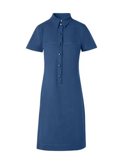 Akris Women's Denim Polo Minidress In Blue