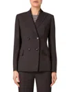 Akris Marvin Cashmere Flannel Double-breasted Jacket In Mocca