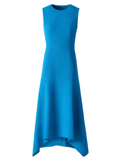 Akris Women's Double-face Wool Crepe Midi-dress In Blue