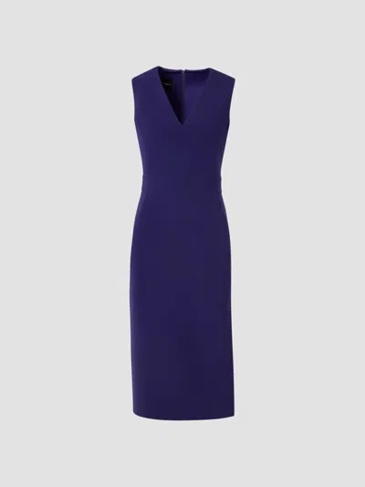 Akris Women's Double-faced Wool A-line Knee-length Dress In Blue