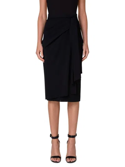 Akris Women's Draped Layered Skirt In Black