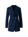 Akris Duska Techno Neoprene Double-breasted Jacket In Blue