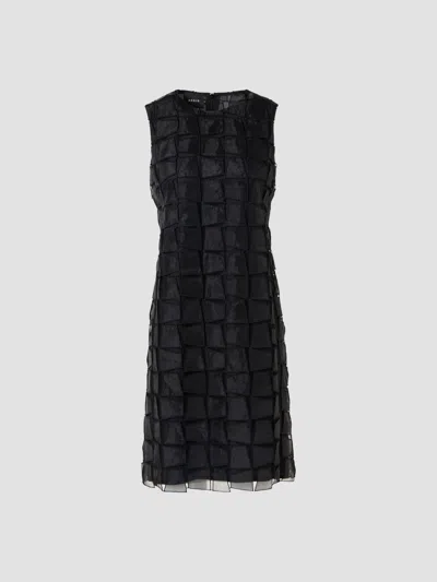 Akris Women's Embroidered Organza A-line Mini Dress In Black