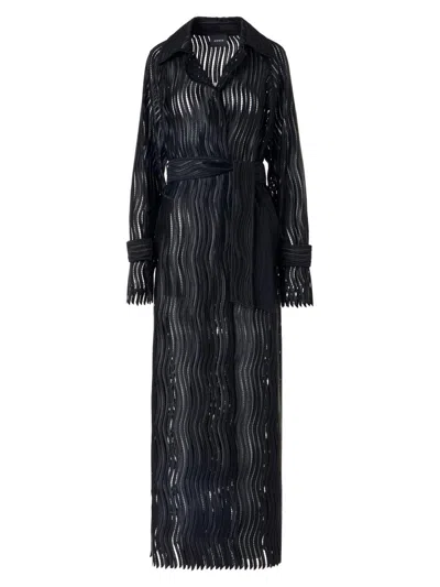 Akris Women's Estelle Techno-wave Guipire Coat In Black