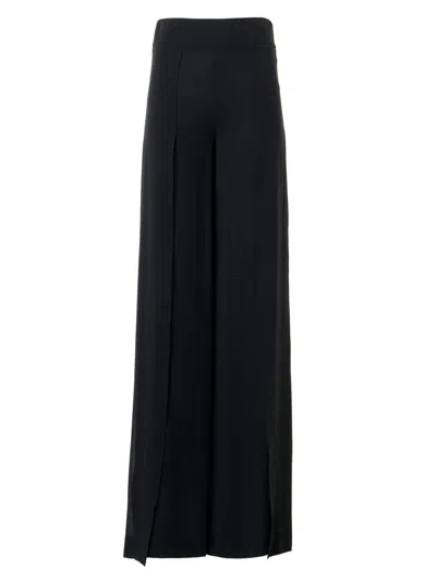 Akris Fellia Silk Georgette Wide Leg Pants In Black