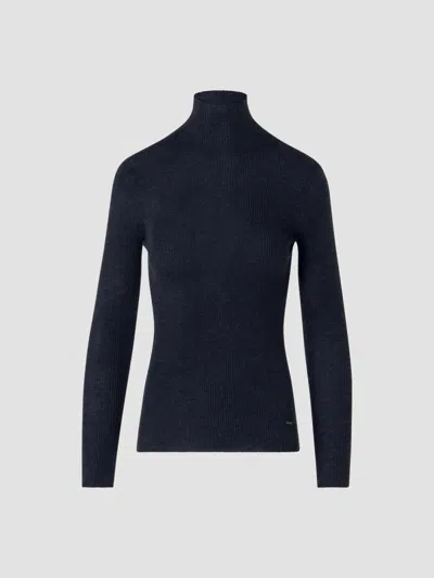Akris Women's Fine-gauge Knit Cashmere-silk Sweater In Charcoal