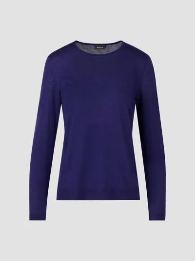 Akris Women's Fine-gauge Knit Cashmere-silk Sweater In Dark Purple