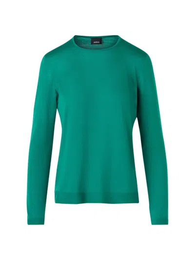 Akris Women's Fine-gauge Knit Cashmere-silk Sweater In Green