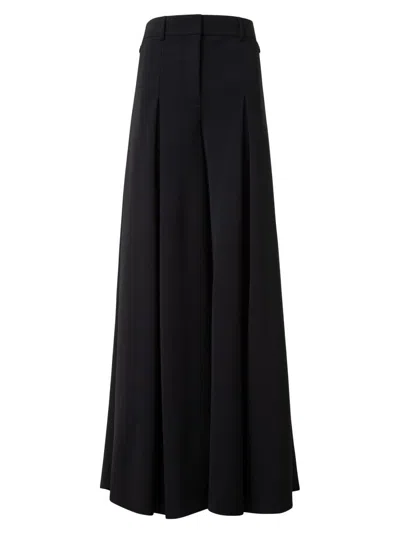 Akris Women's Fiorello Stretch-wool Extra-wide Pants In Black