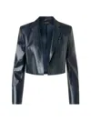Akris Gian Open-front Short Leather Jacket In Blue