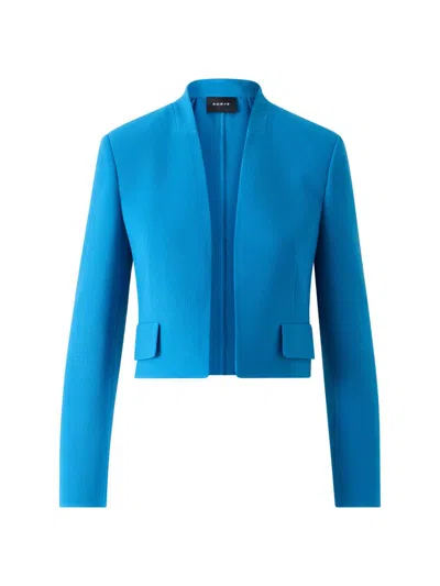 Akris Women's Helena Double-face Wool Crêpe Jacket In Blue