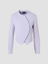 Akris Hynora Wool Crepe Asymmetric Jacket In Purple