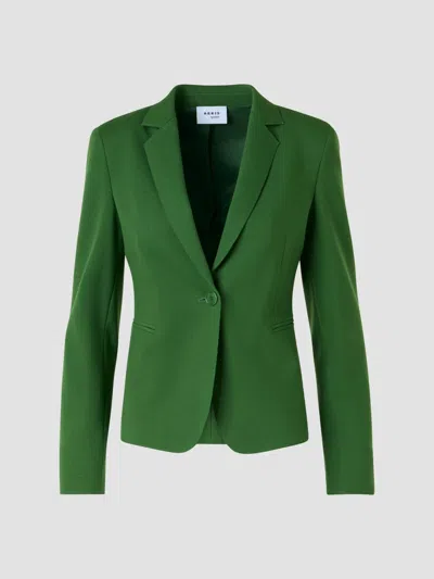 Akris Women's Jersey One-button Blazer In Green