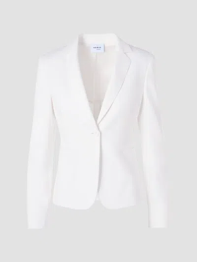 Akris Women's Jersey One-button Blazer In White