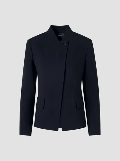 Akris Women's Kay Wool-blend Stand-collar Jacket In Black