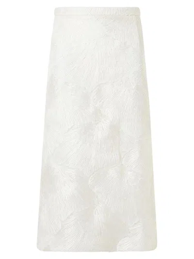 Akris Women's Lacquered Fan Lace A-line Skirt In Sand