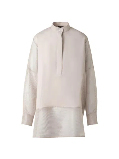 Akris Women's Linen Organza Blouse In Gray