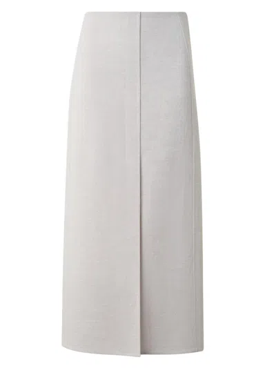 Akris Women's Linen Pencil Midi-skirt In Gray