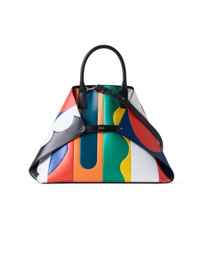 Akris Women's Medium Ai Colorblocked Leather Tote Bag In Multi