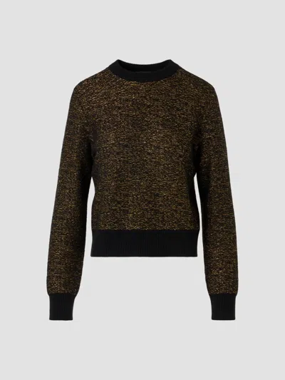 Akris Women's Metallic Cashmere-blend Crewneck Sweater In Black Gold