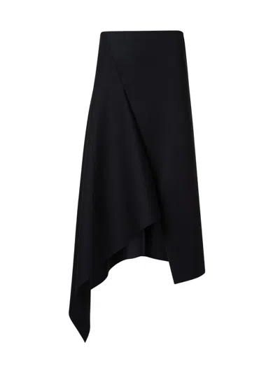 Akris Women's Neoprene Asymmetric Midi-skirt In Black