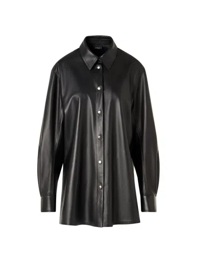 Akris Women's Oversized Leather Shirt In Black