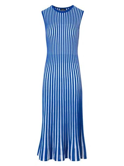 Akris Women's Plissé Two-tone Rib Midi-dress