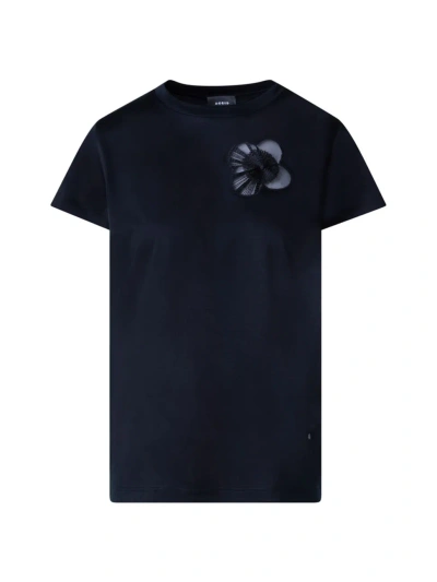 Akris Women's Poppy Inset Cotton T-shirt In Black